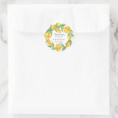 Citrus Lemon Summer Wedding Runder Aufkleber (Tasche)