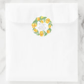 Citrus Lemon Summer Wedding Runder Aufkleber (Tasche)