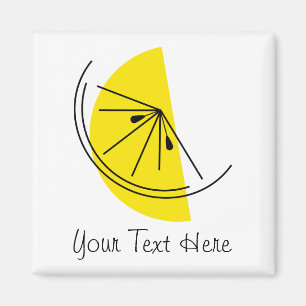 Citrus Lemon Text Magnetquadrat Magnet