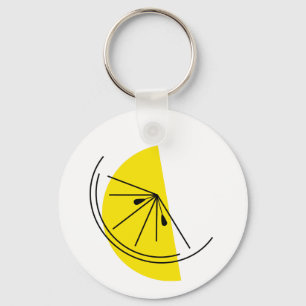 Citrus Lemon Text Schlüsselanhänger Aluminium rund