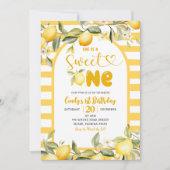 Citrus Lemon Thema Sweet One Einladung (Vorderseite)