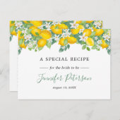 Citrus Lemon Theme Brautparty Rezept Card Postkarte (Vorne/Hinten)