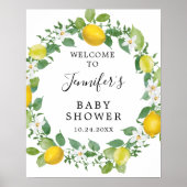 Citrus Lemon Themed Baby Dusche Begrüßungszeichen Poster (Vorne)