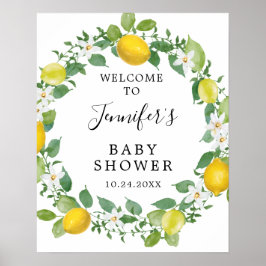 Citrus Lemon Themed Baby Dusche Begrüßungszeichen Poster