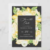 Citrus Lemon Tree Elegant Save the Date Einladung (Vorderseite)