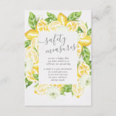 Citrus Lemon Tree Hochzeitssicherheitsmaßnahmen Begleitkarte (Vorderseite)