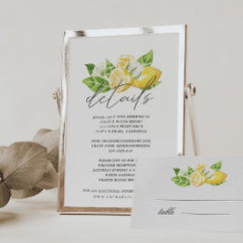 Citrus Lemon Tree Wedding Details Enclosure Card Begleitkarte
