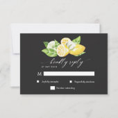 Citrus Lemon Tree Wedding RSVP Response Card Karte (Vorderseite)