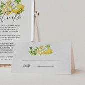 Citrus Lemon Tree Wedding Table Card