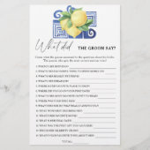 Citrus lemon - Was hat der Bräutigam zu Brautspiel (Vorderseite)