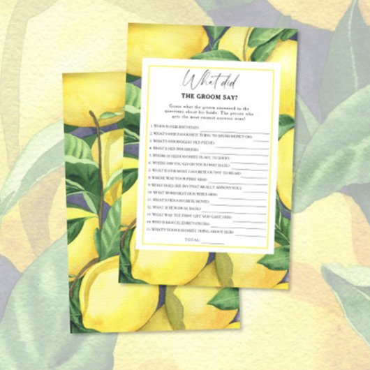 Citrus lemon - Was hat der Bräutigam zu Brautspiel