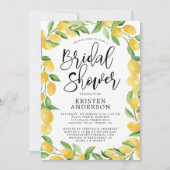 Citrus Lemon Wasserfarben Brautparty Einladung (Vorderseite)