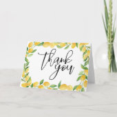 Citrus Lemon Watercolor Danke Ihrer Karte (Vorderseite)