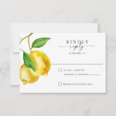 Citrus Lemon Watercolor RSVP Karte (Vorderseite)