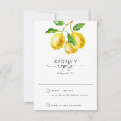 Citrus Lemon Watercolor RSVP Karte (Vorderseite)