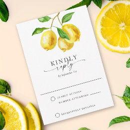 Citrus Lemon Watercolor RSVP Karte