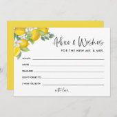 Citrus Lemon Wedding Advice und Wünsche Dankeskarte (Vorne/Hinten)