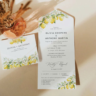 Citrus Lemon Wedding All in One Invitation Einladung
