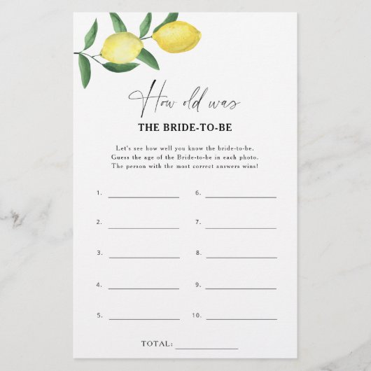 Citrus lemon - Wie alt war die Braut, um Wild zu w (Vorderseite)