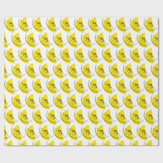 Citrus Lemon Wrapping Paper Geschenkpapier (Flach)