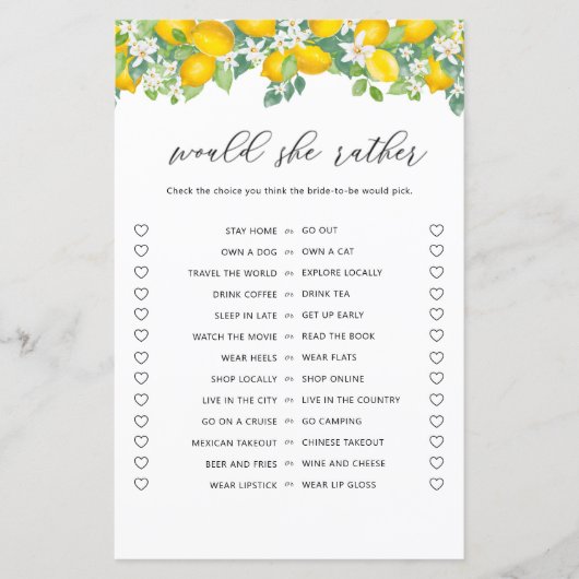 Citrus Lemon würde eher Brautparty spielen (Vorderseite)