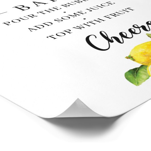 Citrus Lemons Baby Shower Mama-osa Bar Sign Poster (Ecke)