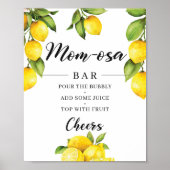 Citrus Lemons Baby Shower Mama-osa Bar Sign Poster (Vorne)