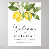 Citrus Lemons Brautparty Begrüßungszeichen Poster (Vorne)