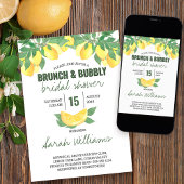 Citrus Lemons Brunch & Bubbly Brautparty Einladung