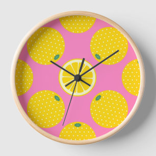 Citrus Lemons Fun Round Uhr