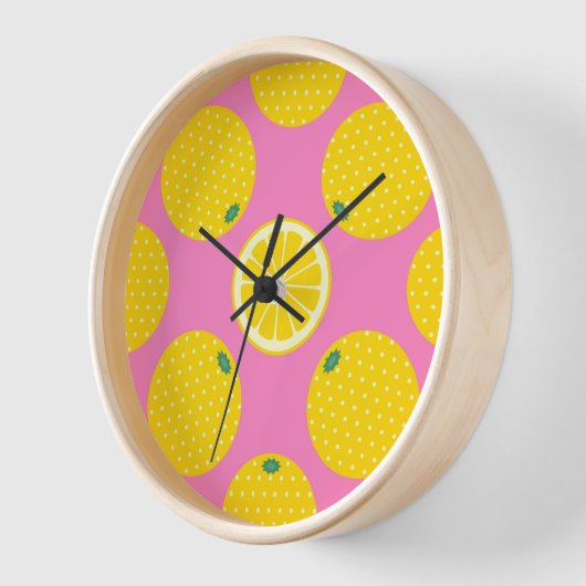 Citrus Lemons Fun Round Uhr (Winkel)