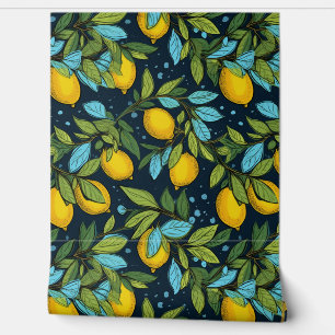 Citrus Lemons Muster Tapete
