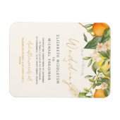 Citrus Lemons Orange Botanische Moderne Hochzeit Magnet (Horizontal)