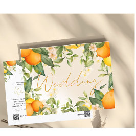 Citrus Lemons Orange Sommerhochzeit Einladung Postkarte