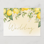 Citrus Lemons Summer Chic Wedding Einladung Postkarte (Vorderseite)