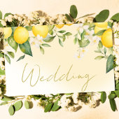 Citrus Lemons Summer Chic Wedding Einladung Postkarte