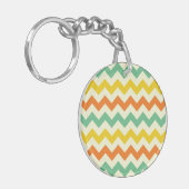 Citrus Lime Green Orange Yellow Zickzack Zigzags Schlüsselanhänger (Vorderseite links)