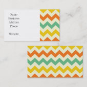 Citrus Lime Green Orange Yellow Zickzack Zigzags Visitenkarte (Vorne/Hinten)