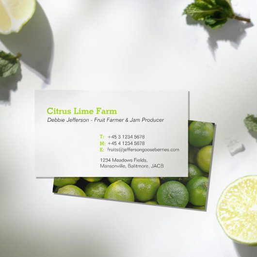 Citrus Limon Bauer Konfitüre Grüne Visitenkarten Visitenkarte