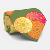 Citrus Limon Graphic Retro Neck Tie Krawatte (Gerollt)