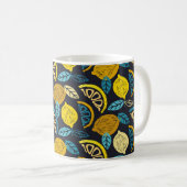 Citrus Limon lemon Doodle Hand gezeichnet Muster r Kaffeetasse (VorderseiteRechts)