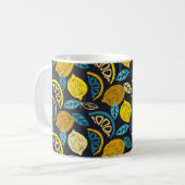 Citrus Limon lemon Doodle Hand gezeichnet Muster r Kaffeetasse (Vorderseite Links)