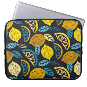 Citrus Limon lemon Doodle Hand gezeichnet Muster r Laptopschutzhülle