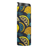 Citrus Limon lemon Doodle Hand gezeichnet Muster r Thermosbecher (Nach rechts gedreht)