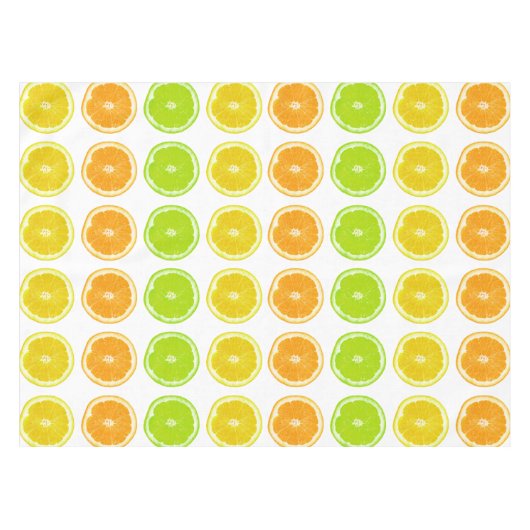 Citrus Limon, Orange und Lemon Polka Dot Slices Tischdecke (Vorderseite (Horizontal))