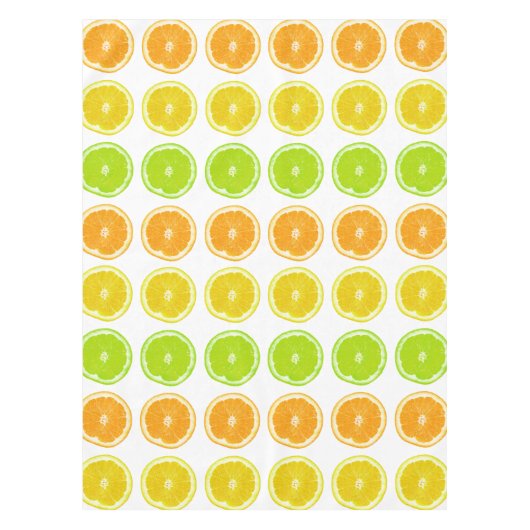 Citrus Limon, Orange und Lemon Polka Dot Slices Tischdecke (Vorderseite)