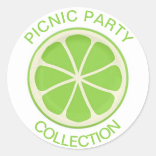Citrus Limon Paper Picnic Party Collection Runder Aufkleber
