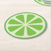Citrus Limon Slice Frucht 1. Geburtstag Party Runder Pappuntersetzer (Angewinkelt)
