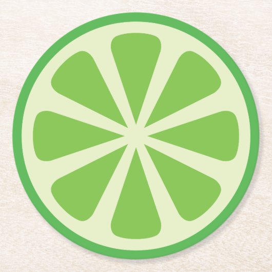 Citrus Limon Slice Frucht 1. Geburtstag Party Runder Pappuntersetzer (Vorderseite)