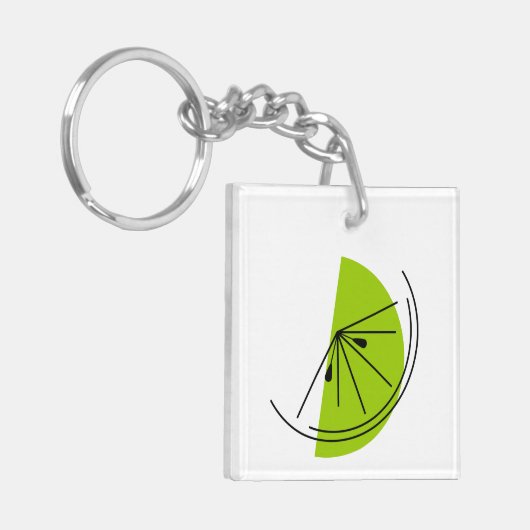 Citrus Limon Text quadratisch, doppelseitig Schlüsselanhänger (Vorderseite links)